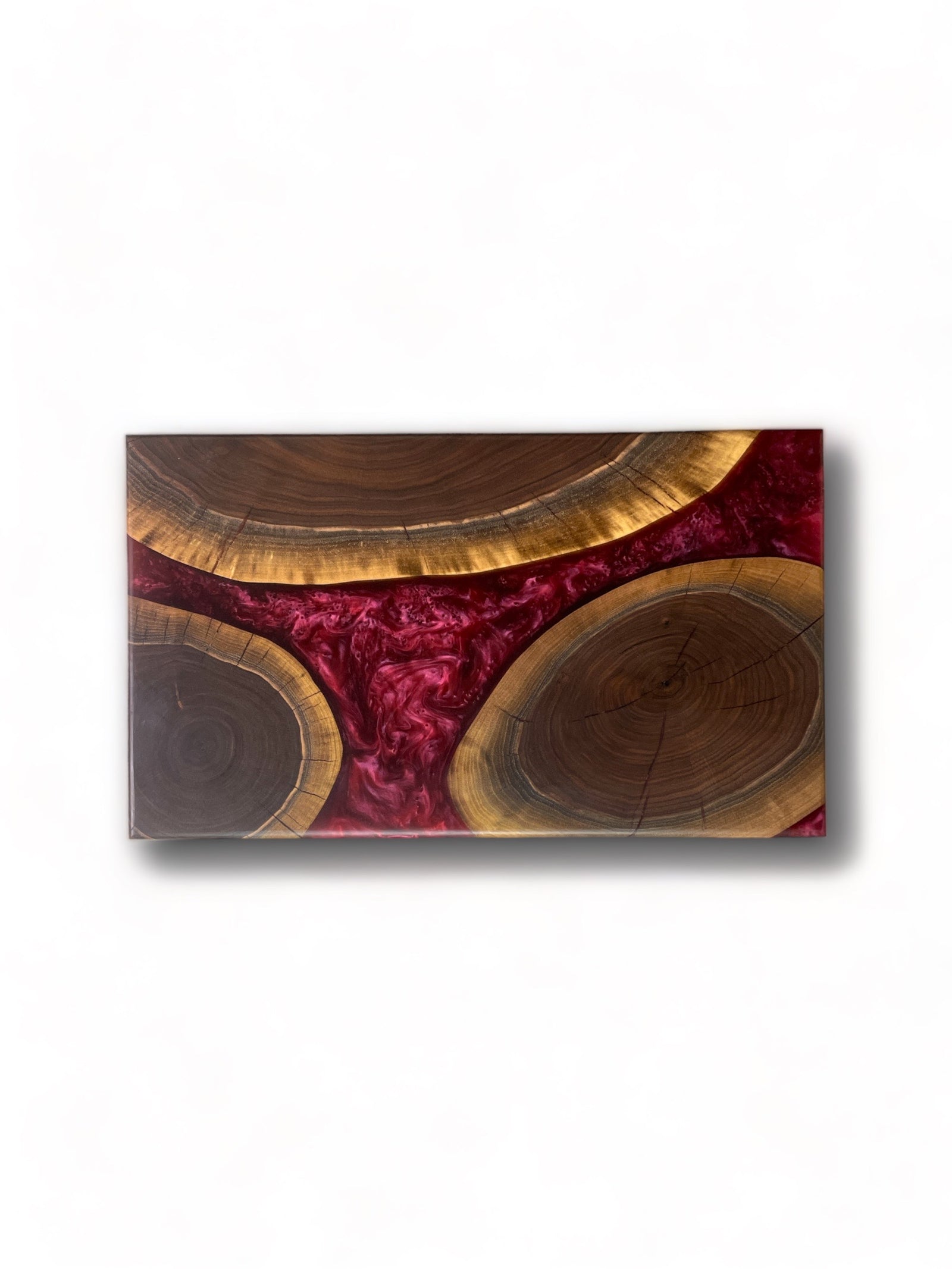 Walnut Live Edge Charcuterie Board with Wine Epoxy