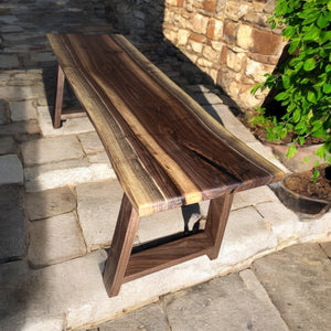 Live Edge Walnut Bench