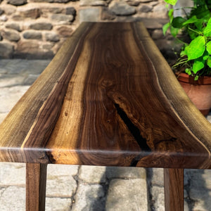 Live Edge Walnut Bench