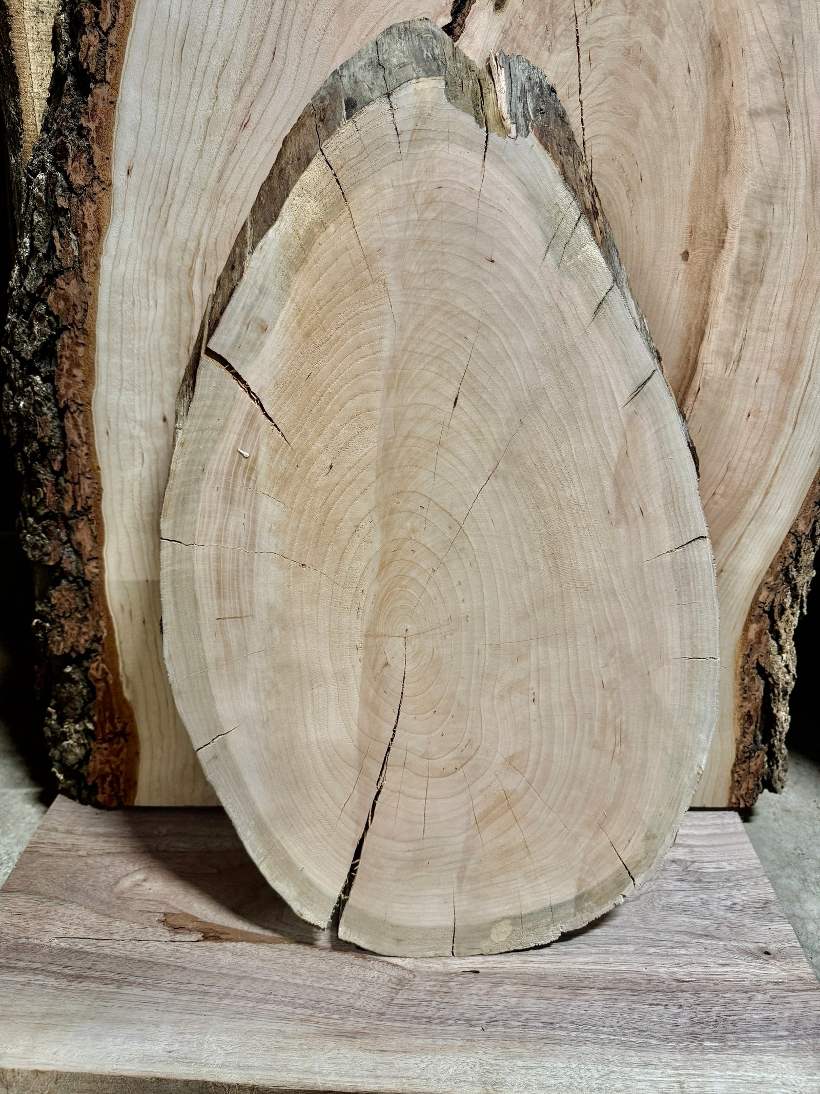 Live Edge Cherry round slab.