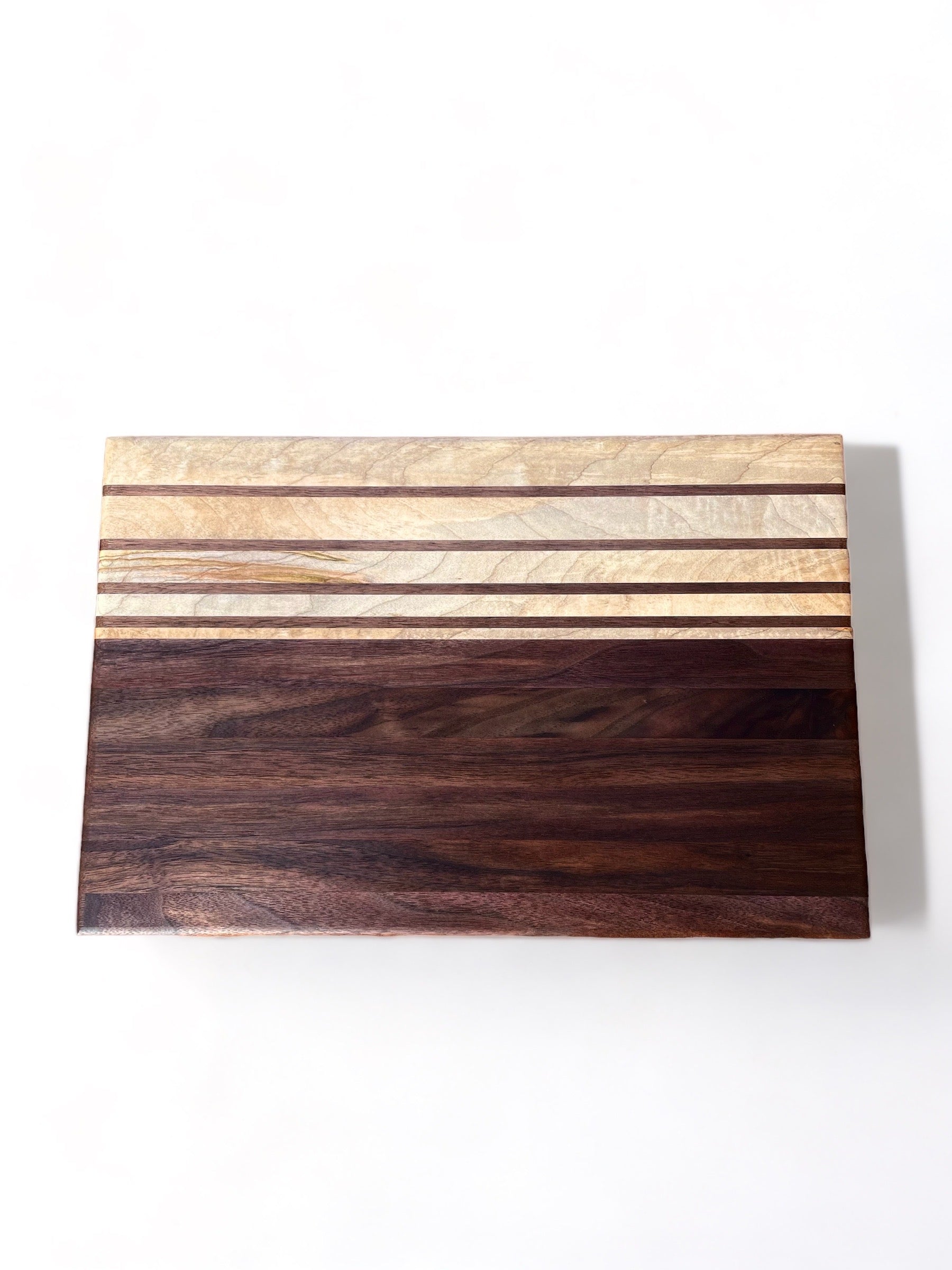 Walnut Cutting Board with figured Maple Inlays
