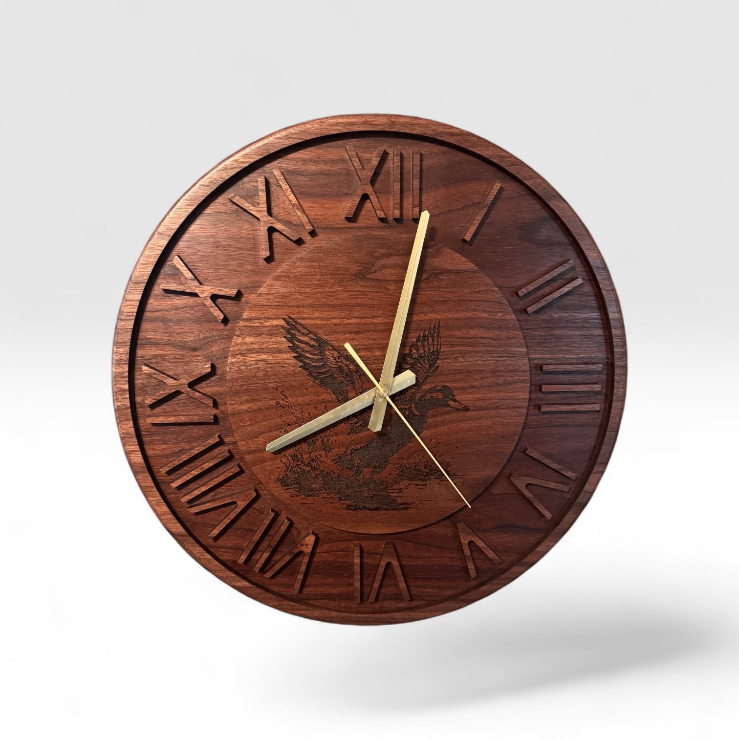 Walnut Duck Clock 17.5