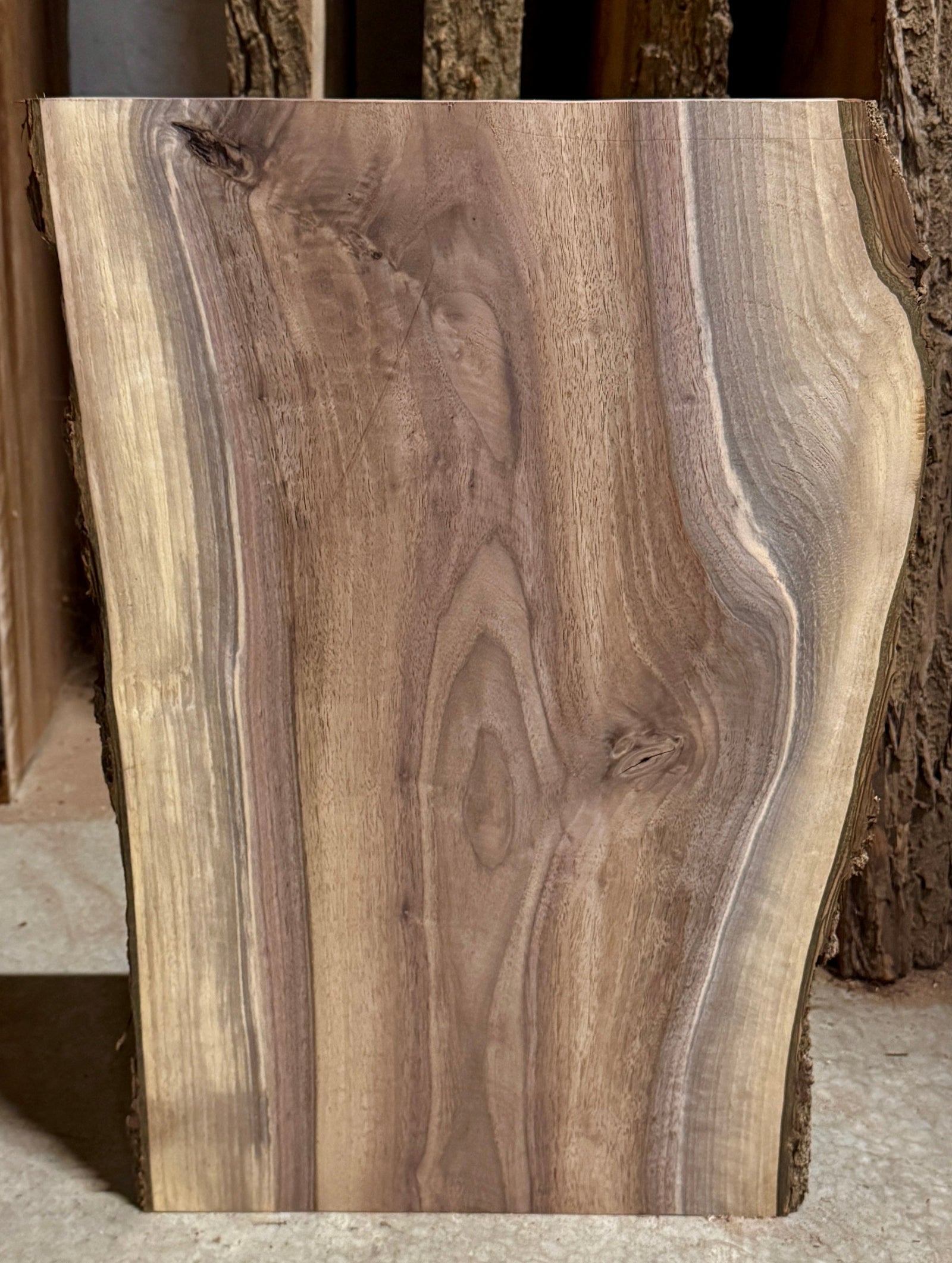 Double Sapwood Live edge walnut slab