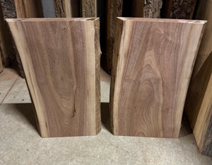 Backside of a pair of walnut live edge slabs, Perfect for a DIY project