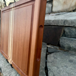 Cherry Cutting Board with Maple Inlays