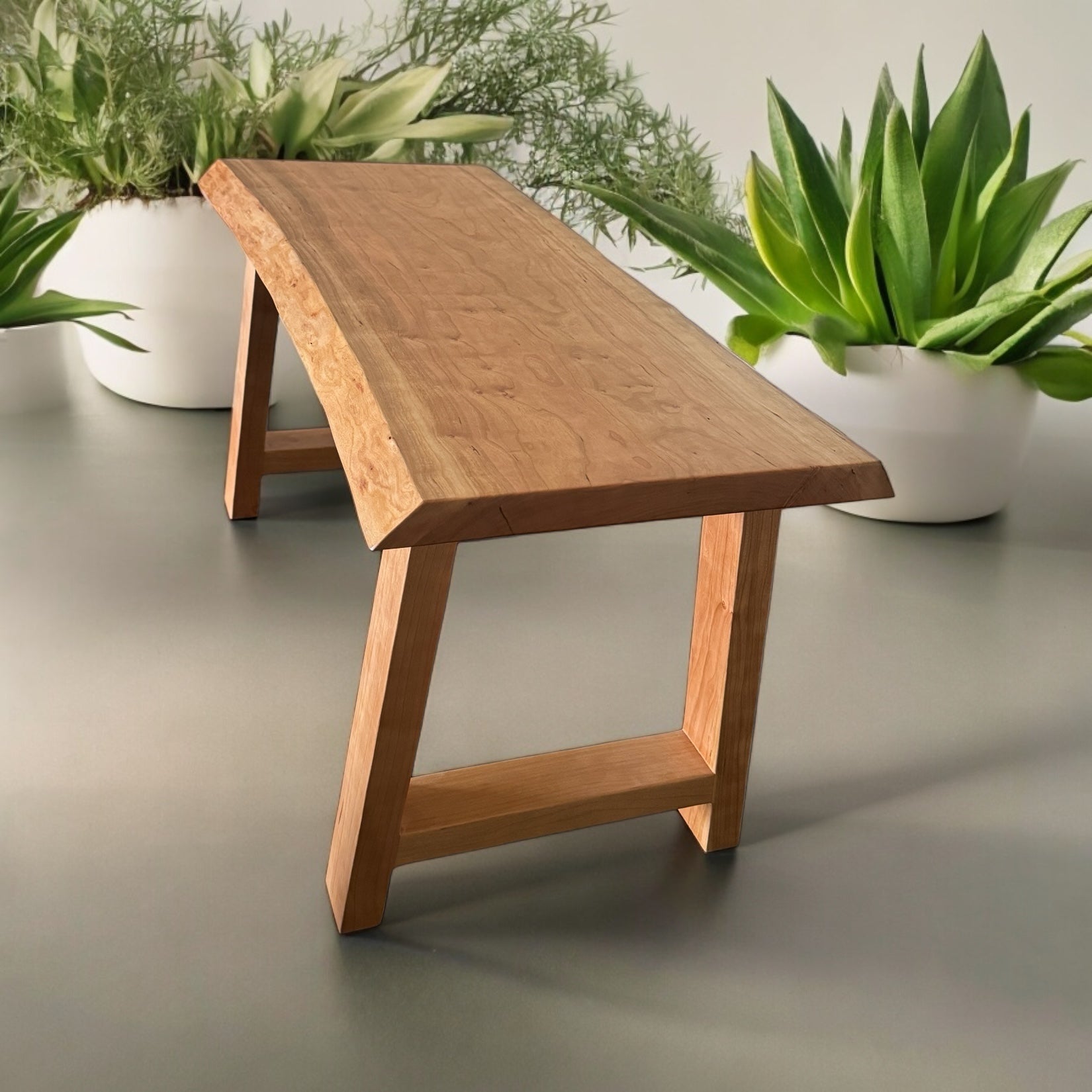 Live Edge Cherry Bench - Traditional Timber LLC