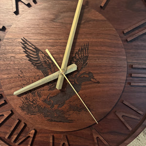 Walnut Duck Clock 17.5"