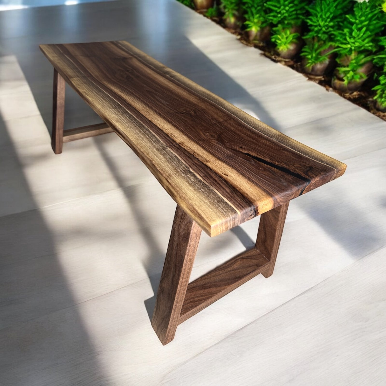 Live Edge Walnut Bench
