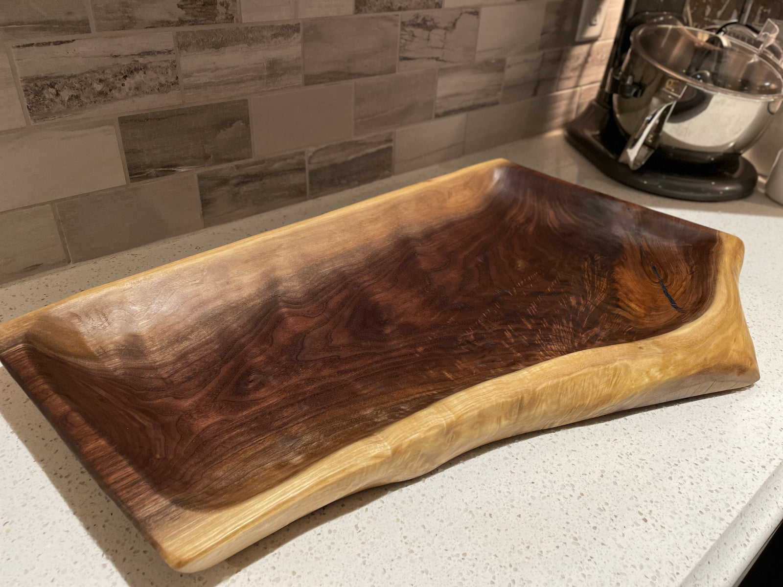 Large Live Edge Walnut Bowl