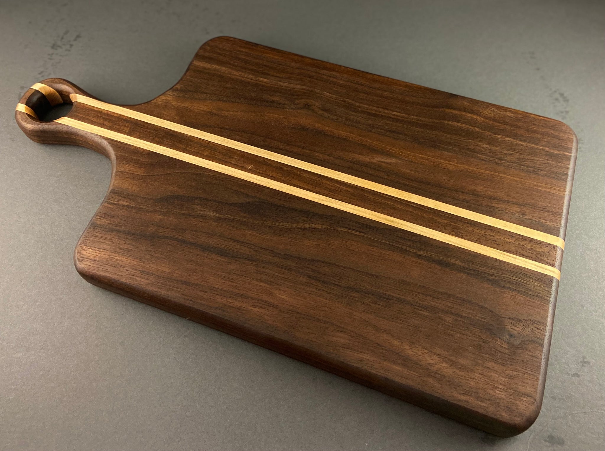 Non Toxic Walnut Cutting Board with Handle, Walnut Charcuterie Board