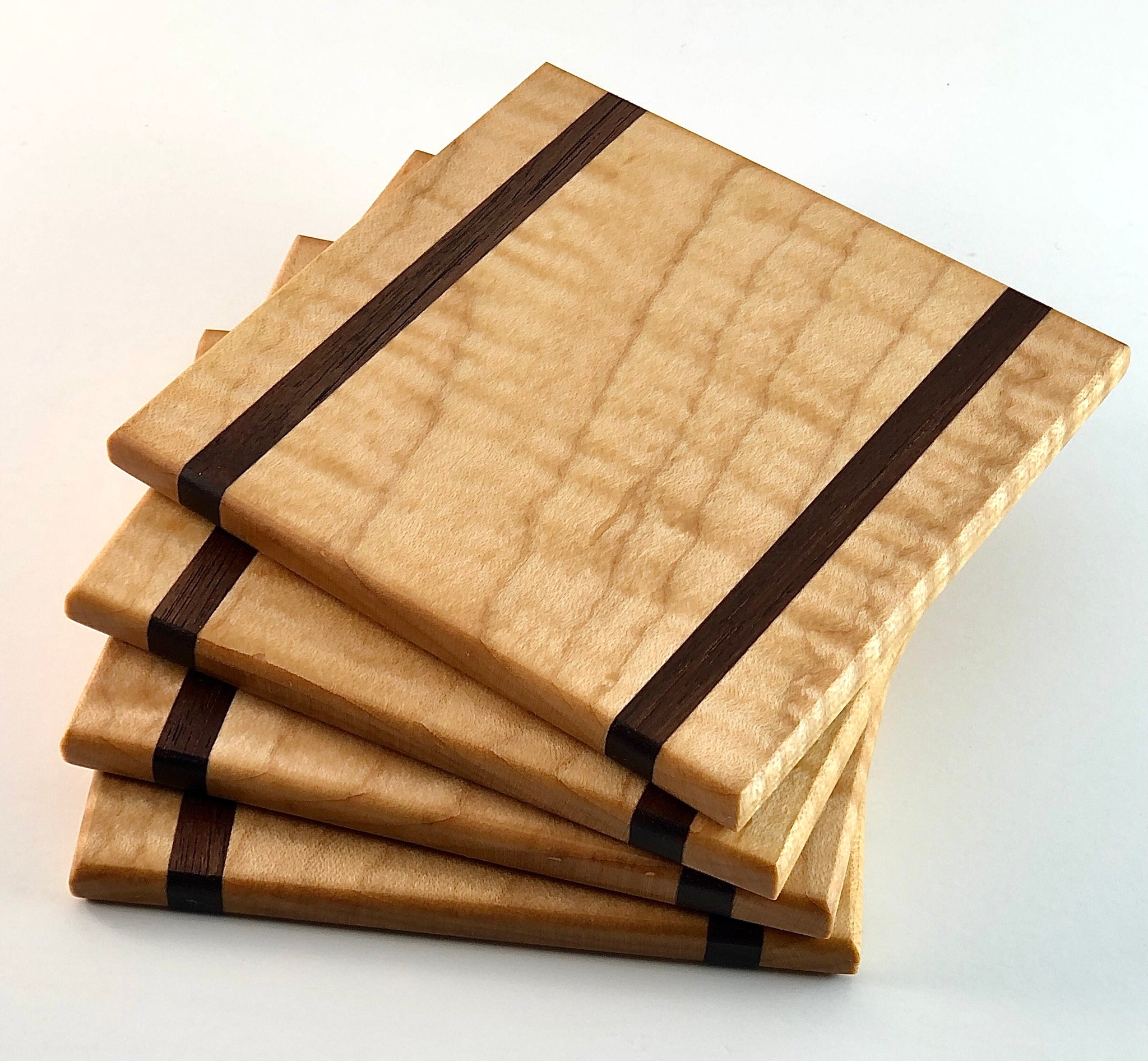 Maple/Walnut Square Coasters (set of 4) - Kitchen and Dining - Made by Him