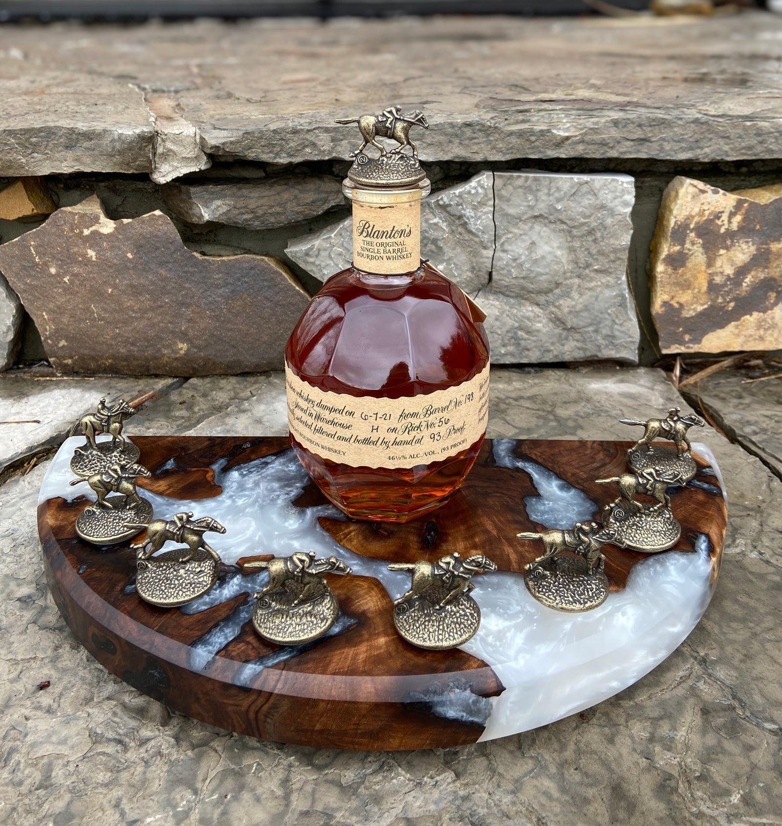 Walnut Burl Bourbon Display Board