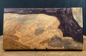 Spalted Maple with Burgundy Epoxy Charcuterie Board