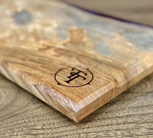 Spalted Maple with Burgundy Epoxy Charcuterie Board