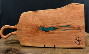 Large Cherry and Emerald Green Charcuterie Board