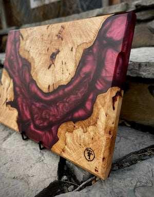 Maple Burl with Wine Charcuterie Board