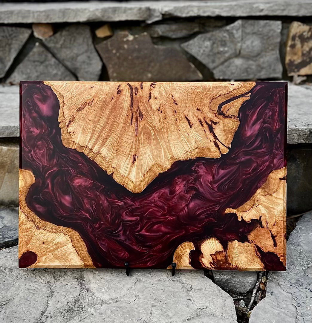 Maple Burl with Wine Charcuterie Board