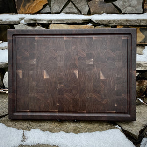 End Grain Walnut Cutting Board with Juice Groove