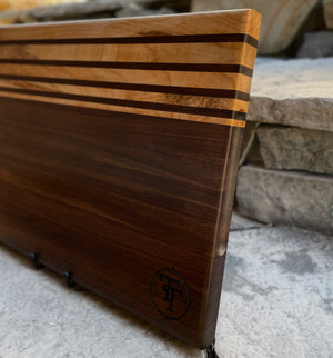 Walnut Cutting Board with Figured Maple Inlays
