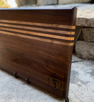 Walnut Cutting Board with Figured Maple Inlay