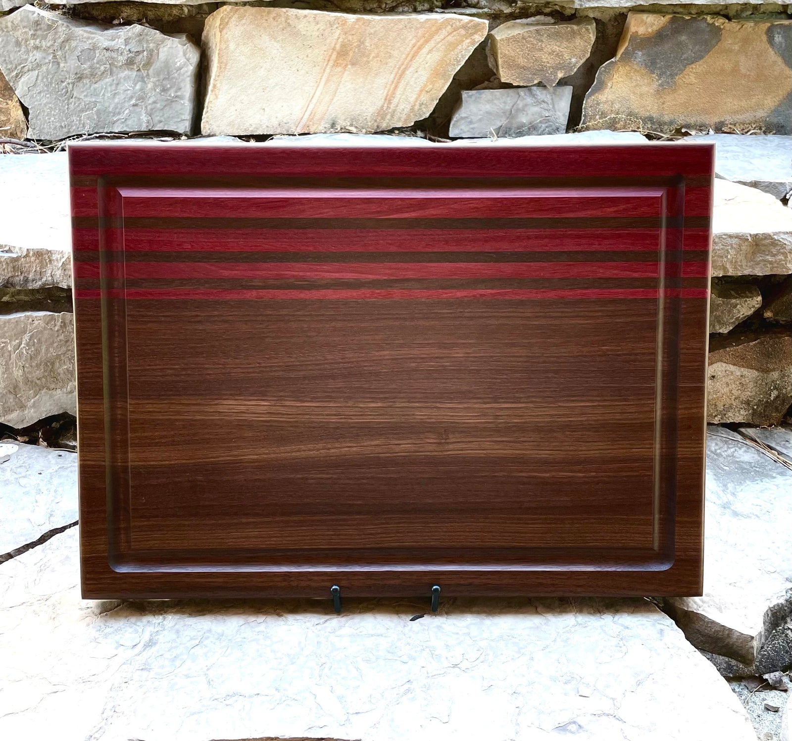Walnut Cutting Board with Purpleheart Inlays